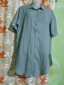 Green Button-Up Shirt