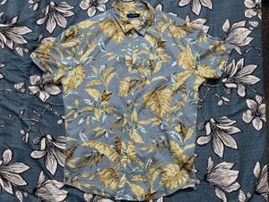 HIGHLANDER Men Green &amp; Beige Slim Fit PrintedCasua