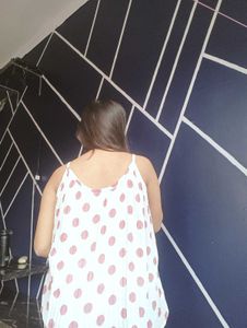 Polka Dot Pleated Top