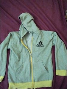 Adidas Green & Yellow Zip Up Hoodie