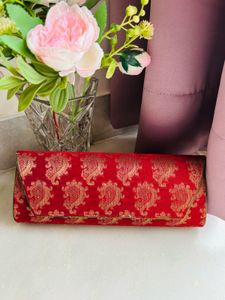 FabIndia Red Paisley Clutch
