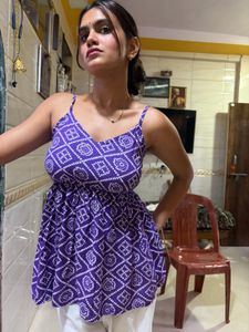 Purple Printed Top