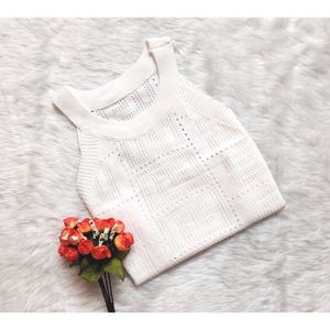 White 🤍 Cute Korean Style Neck Halter crop Top