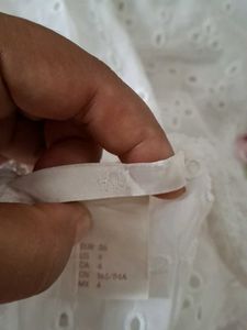 H&amp;M White Eyelet Blouse