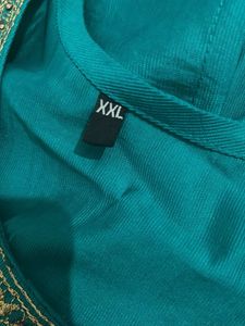 Teal Embroidered Kurti