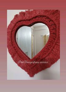 13 Inches Heart Macrame Mirror ❤️