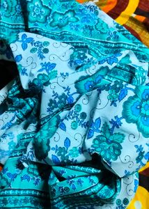 Pure Cotton Blue Floral Design Single Bed bedsheet