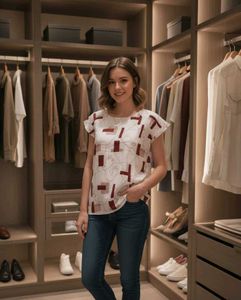 Printed White Top