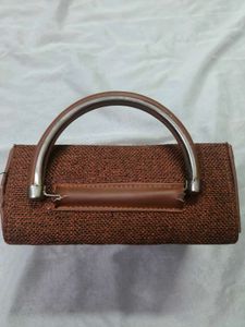 Vintage Brown box Handbag with gold hardware