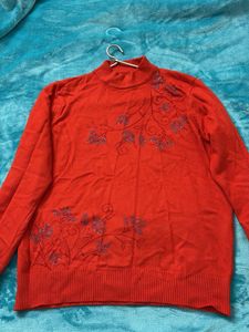 ORANGE Embellished Sweater + free gift
