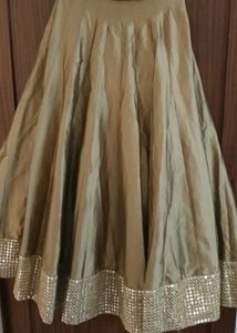 Y2K Golden Ethnic Skirt