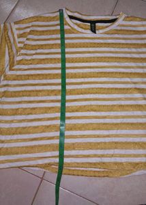 Mustard Colour Striped Crop Top