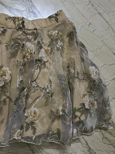 Floral Overlay Mini Skirt