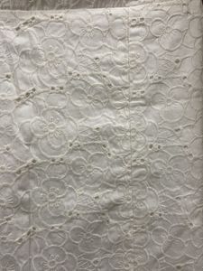 High Waist White Embroidered Skirt