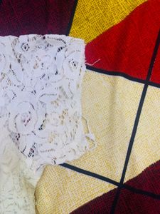 White Net Top Fully Worked