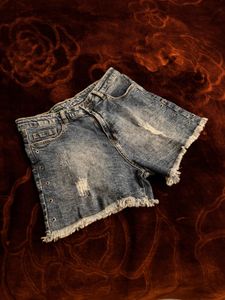 Distressed Denim Shorts