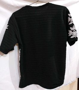 Black Embroidered T-shirt