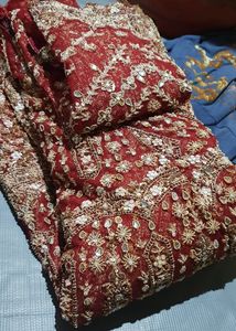 traditional maroon Lehegha
