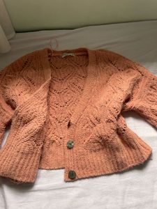 Peach Knit Cardigan