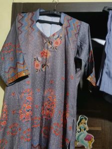 Floral Print Winter Kurta Set