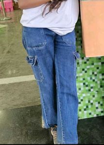 Blue Cargo Jeans Four Pockets