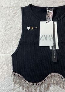 Zara Rhinestone Top 🦋