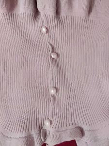 Cute Ruffle Trim Knit Top