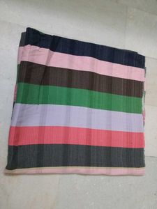 Striped Multi-Color Fabric Piece Carpet