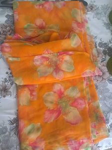 Floral Print Saree all over zari