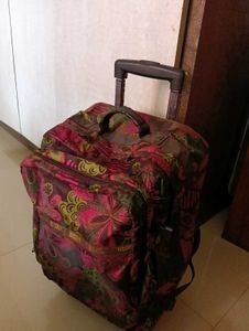 Floral Print Wheeled Travel Bag