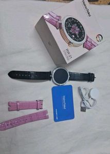 Elegant Black Watch with pink balt