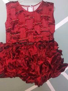 Red Ruffled Party Dress