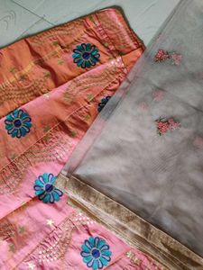 Fluoroscent Orange Lehenga Choli Set