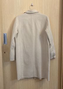 Beige Double Breasted Long Coat