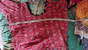 Red Patterned Kurti