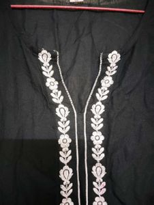 Black Embroidered Kurti Dress
