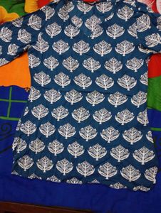 Blue Printed Tunic Top