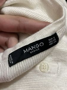 MANGO White Knit Mini Dress