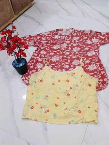 Floral Print Top & Cami Set