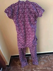 New Unused Purple Printed Night Suit