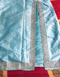 Zari Work Kurta Pant Set For Girls