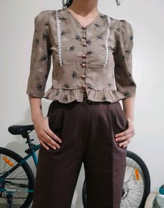 Brown Cottage core Blouse/Top