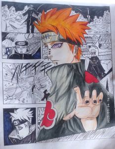 Drawing of Pain from Naruto Shippuden