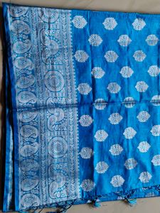 Blue Banarasi Silk Saree