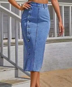 Denim Long Skart  With Full Botom Petten ....