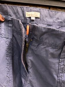 Blue Cropped Cargo Pants