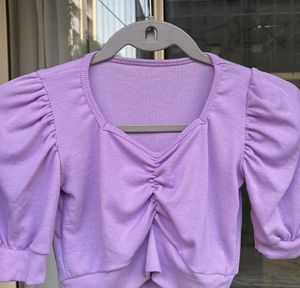 Purple Ruched Top