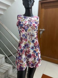 Floral Design Mini Dress