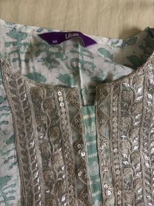 Floral Print Kurti with Embellishments