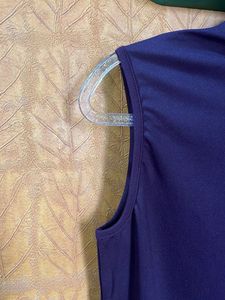 Purple Mock Neck Sleeveless Dress